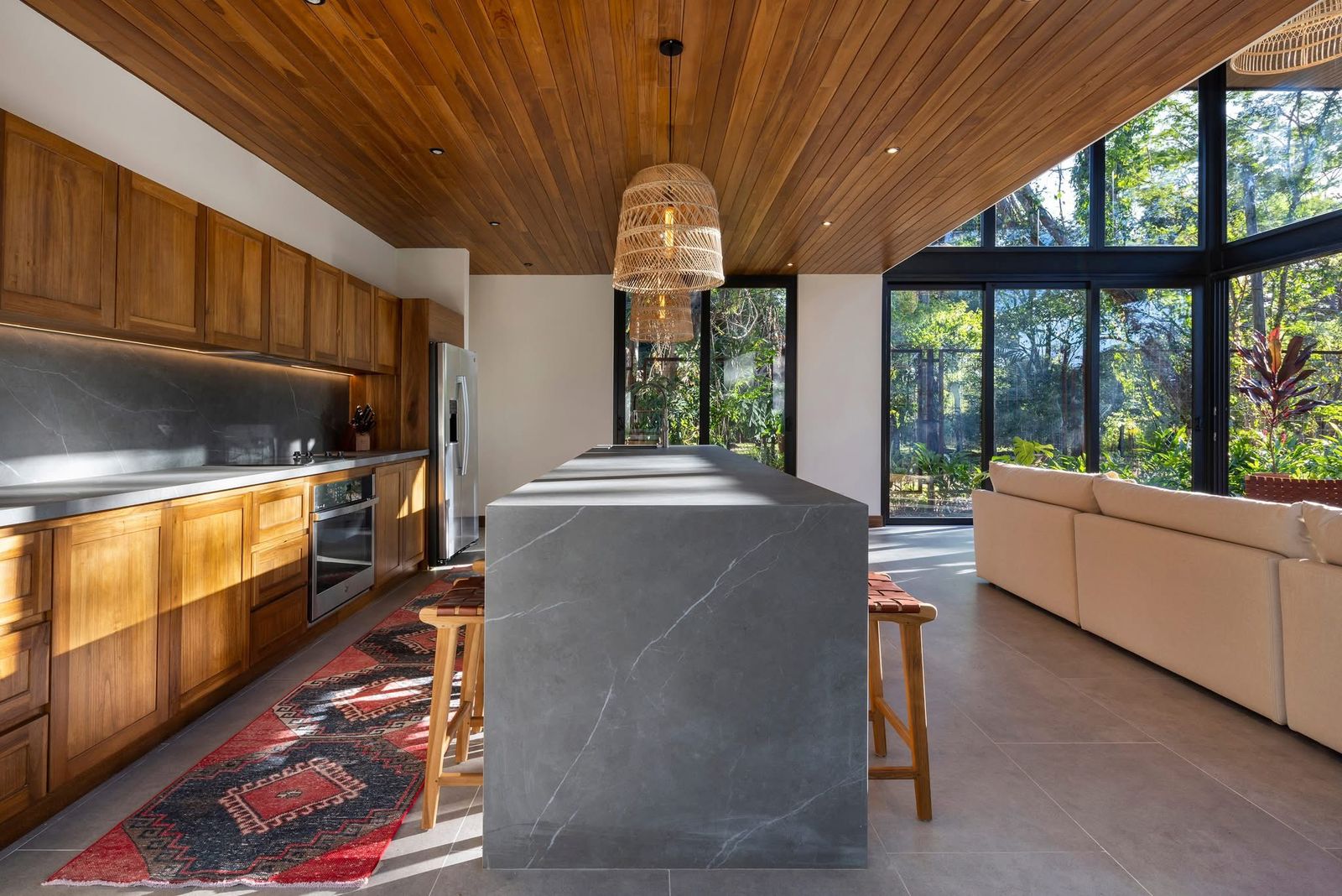 Casita kitchen and living space at Hacienda La Palma